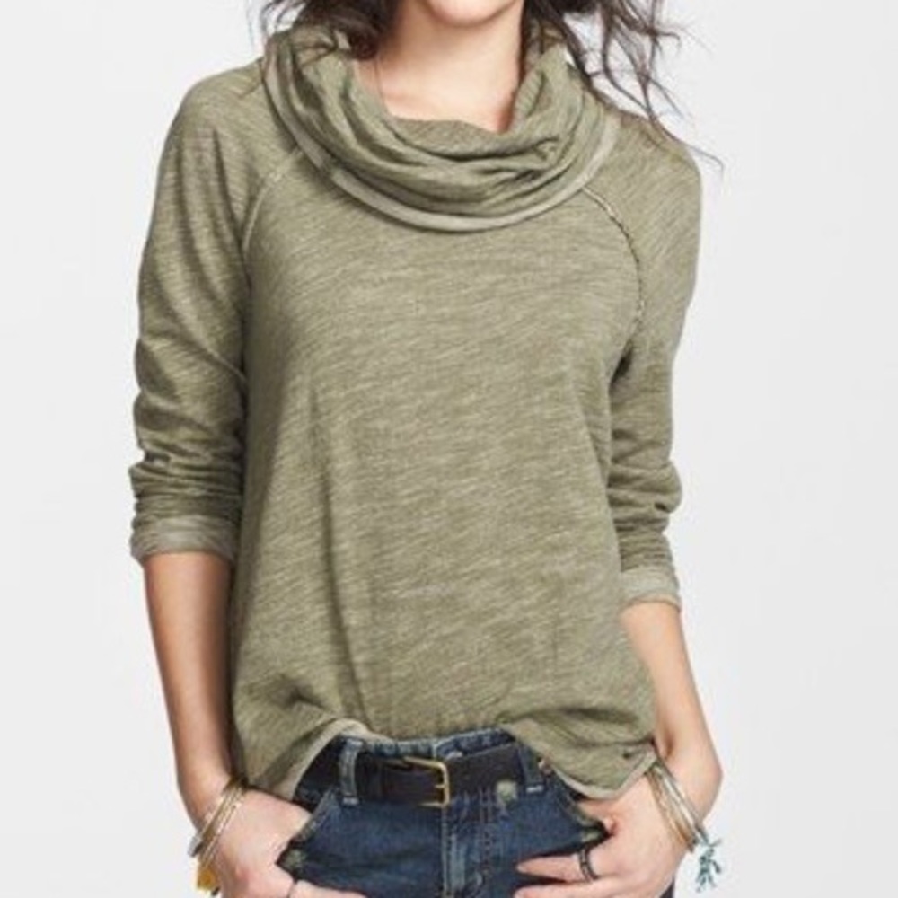Free People Beach Cocoon Pullover Army Green